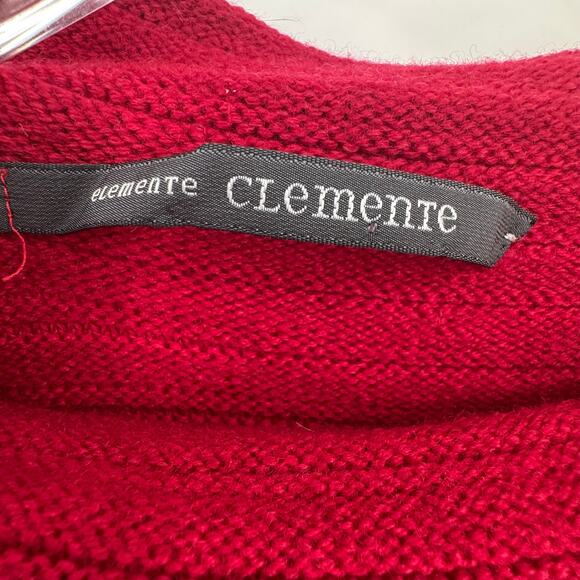Elemente Clemente sweater S 100% virgin wool crop rolled collar rib knit top - Picture 5 of 9